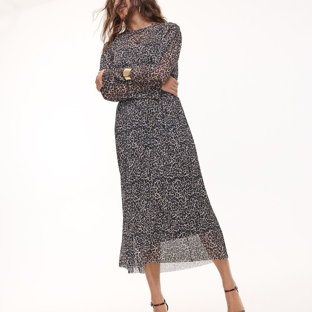 Elegant Black Leopard Print Dress